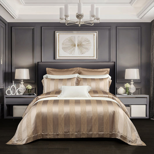 Juego de Cama Jacquard Seda Tencel de Cuatro Piezas - Image 3