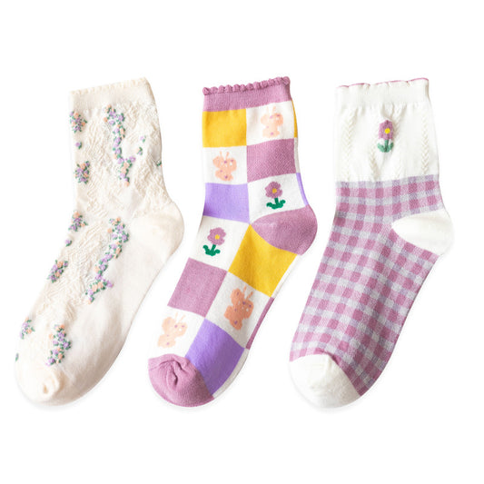 Calcetines Tobilleros para Mujer con Encaje Floral - Primavera y Verano