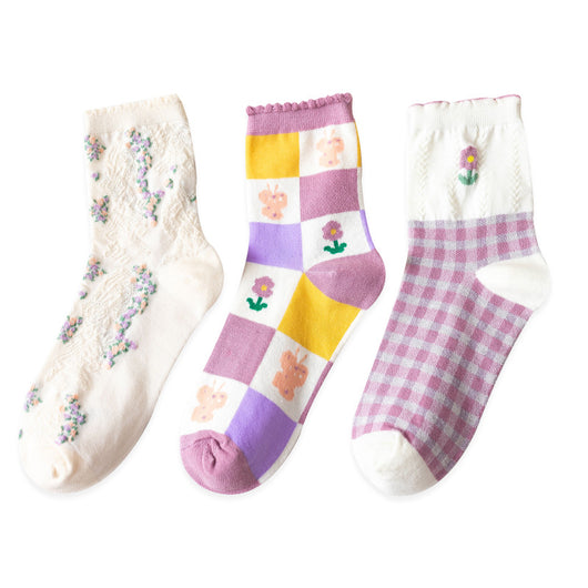 Calcetines Tobilleros para Mujer con Encaje Floral - Primavera y Verano