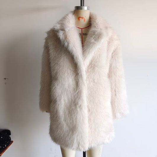 Abrigo de Pelaje Suelto Largo Elegante para Mujer - Image 22