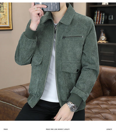Abrigo de Pana Estilo Coreano Japonés con Solapa - Uniforme Moderno - Image 11
