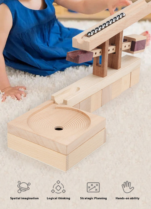 Bloques de Madera Maciza para Pista de Carreras - Juguete Educativo de Construcción Infantil - Image 11