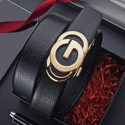 Cinturón de Cuero Genuino para Hombre con Diseño Calado