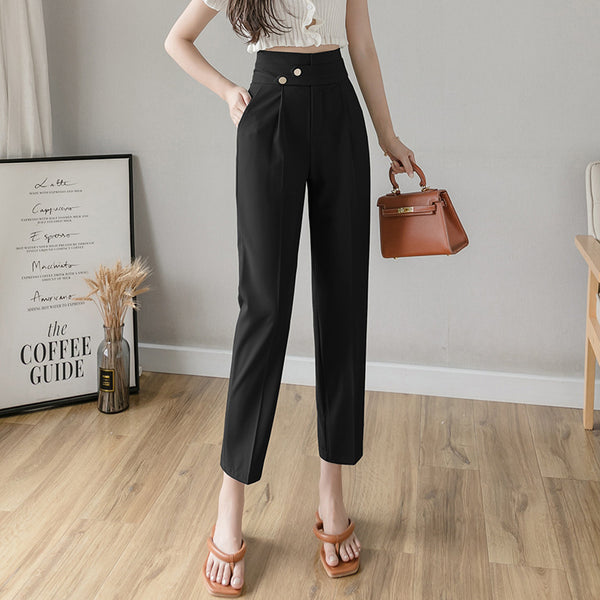 Pantalones Harem Rectos con Caída Elegante