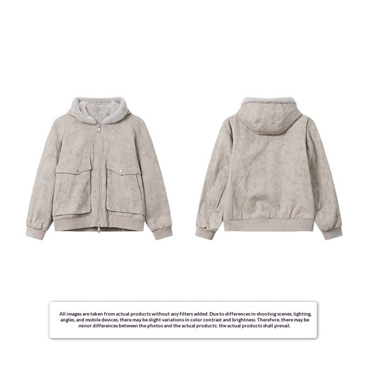 Chaqueta Acolchada de Algodón con Textura Mármol - Estilo Retro para Invierno - Image 10