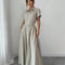 Vestido Maxi Entallado con Mangas Cortas