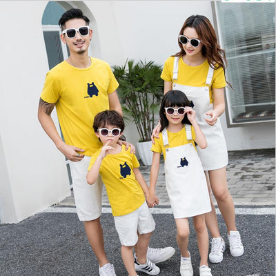 Yellow short-sleeve t-shirt with a black cartoon bear graphic and '100090' text on the front. - Image 6