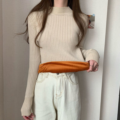 Suéter Cuello Medio Alto con Forro Polar Grueso - Image 12