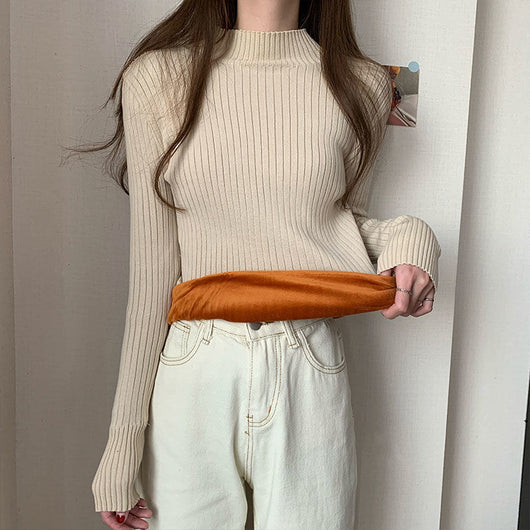 Suéter Cuello Medio Alto con Forro Polar Grueso - Image 12