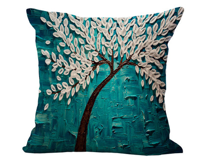 Funda de Almohada con Óleo Artístico en Algodón y Lino - Image 17