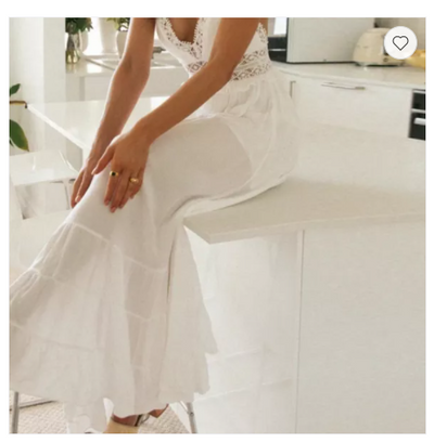 Vestido Largo Blanco Hada con Tirantes Ajustables - Image 3