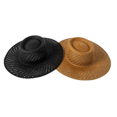 Sombrero de Paja Tejido con Encaje y Ala Ancha para Primavera y Verano - Image 5