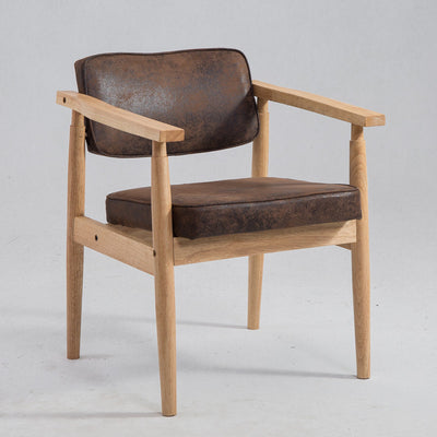 Silla Retro de Madera Maciza con Respaldo y Reposabrazos para Café - Image 18