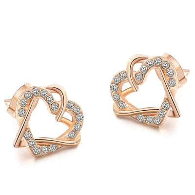 Aretes de Corazón en Oro Laminado y Oro Rosado - Image 7