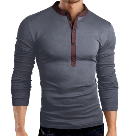 Camiseta Manga Larga Escote V Slim Fit para Hombre - Image 5