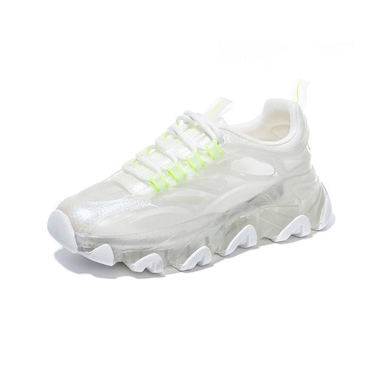 Zapatillas Blancas Casuales para Mujer con Suela Gruesa y Cordones - Image 4