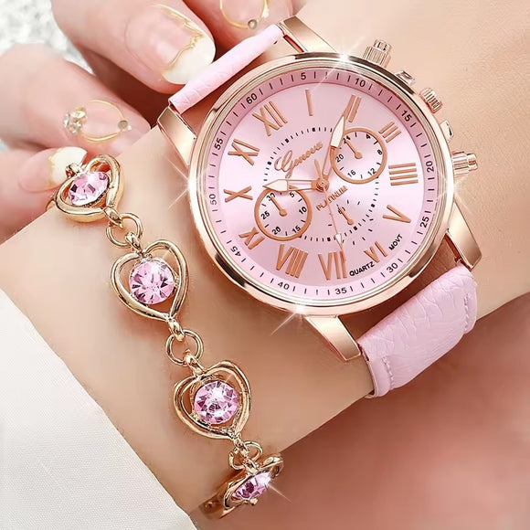 Reloj de Cinturón para Mujer con Joyería de Amor - Set de Regalo
