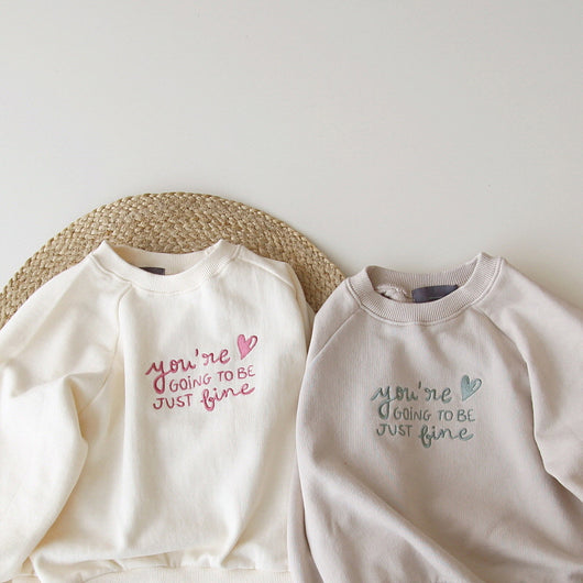 Suéter Infantil Oversize con Bordado de Letras - Manga Larga Cuello Redondo - Image 3