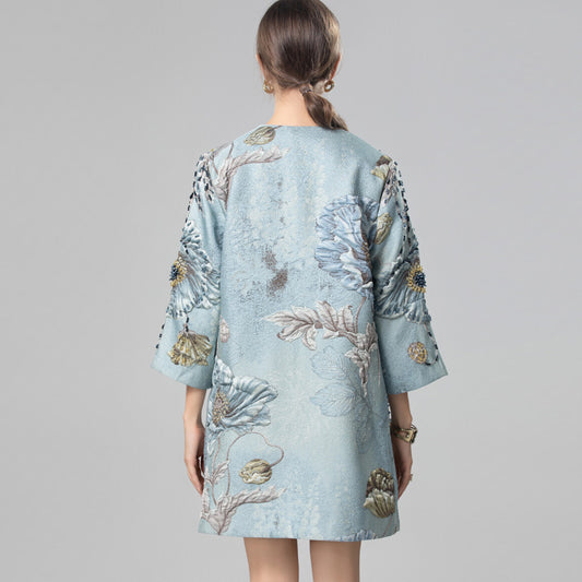 Blazer Azul Tres Cuartos para Mujer - Elegancia Versátil - Image 2