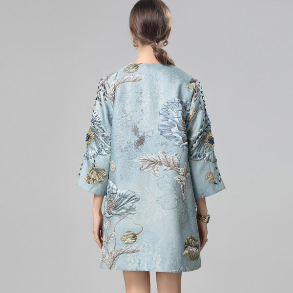 Blazer Azul Tres Cuartos para Mujer - Elegancia Versátil