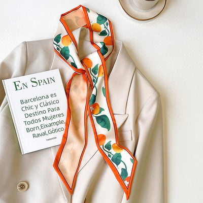 Pañuelo de Seda Estampado con Frutas - Diseño Largo y Elegante para Mujer - Image 3