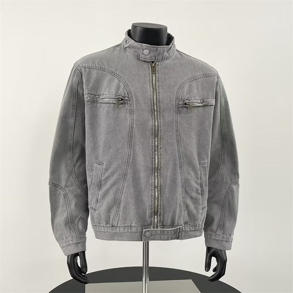 Chaqueta Denim Pesada Vintage Desgastada para Hombre