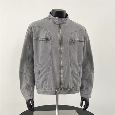 Chaqueta Denim Pesada Vintage Desgastada para Hombre - Image 2