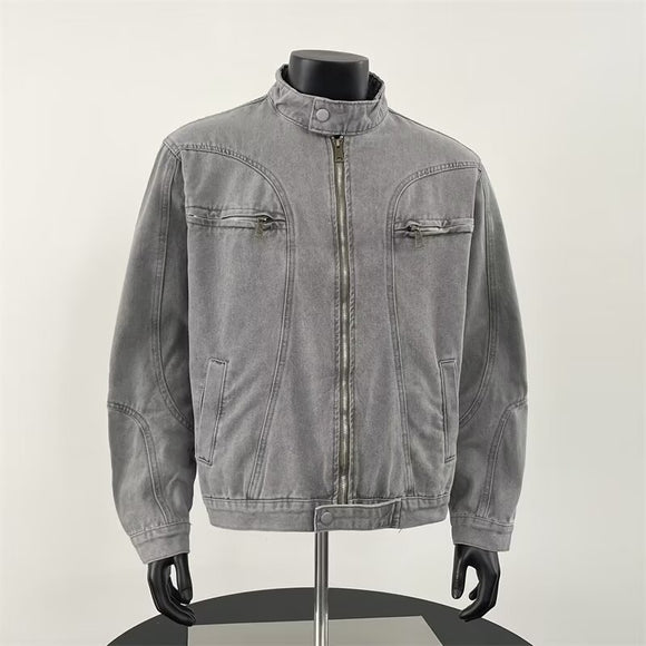 Jaqueta Jeans Masculina Pesada Vintage Desgastada