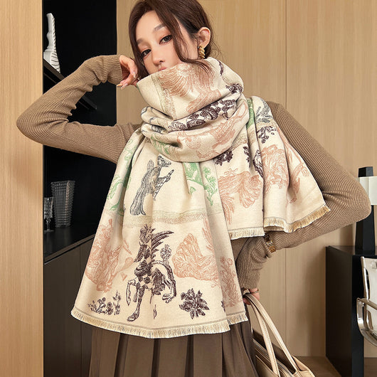 Bufanda de Cachemira Elegante Estilo Nacional Reversible Jacquard Doble Cara - Image 32