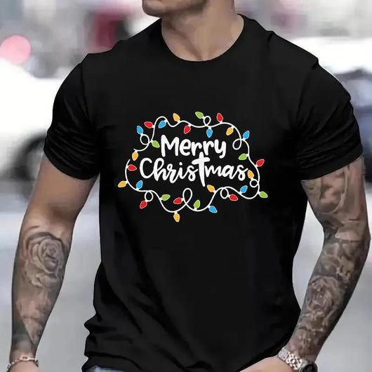 Playera Navideña para Hombre con Diseño de Luces LED