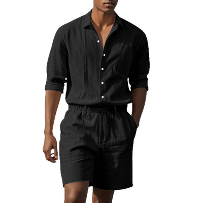 Conjunto de Playa: Camisa Manga Larga y Shorts Casuales - Image 5