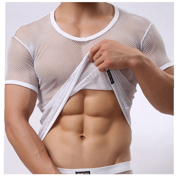 Playera Manga Corta de Malla para Hombre