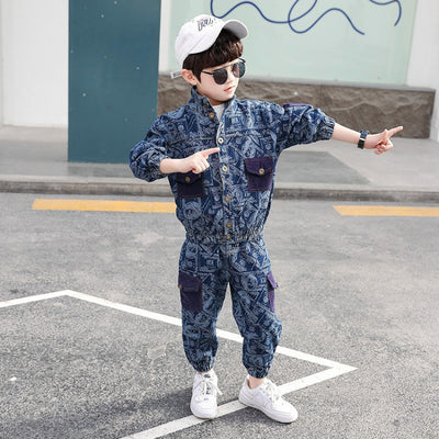 Traje de Mezclilla Infantil con Estampado Minimalista - Image 10