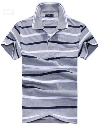 Camiseta Hombre Cuello Rayado Manga Corta con Bolsillo Real - Image 18