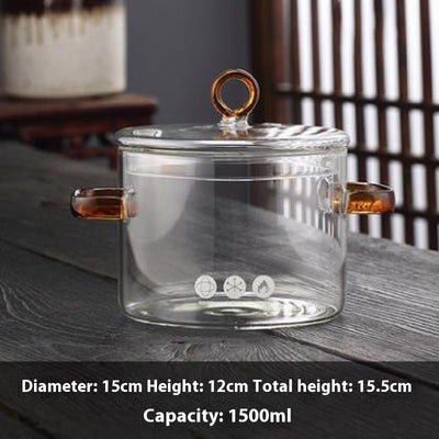Tetera de Vidrio Borosilicato Doble Asa para Cocina - Image 6