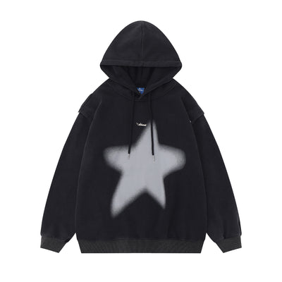 Suéter Holgado Estilo Americano XINGX con Estampado Desgastado y Mangas Desmontables para Parejas - Image 4