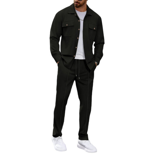 Conjunto de Dos Piezas: Cardigan y Pantalón Acanalado de Manga Larga - Image 2