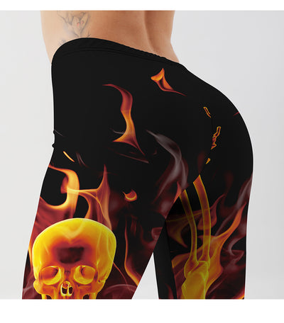 Pantalones Yoga Estampado Calavera Personalidad Halloween - Image 11