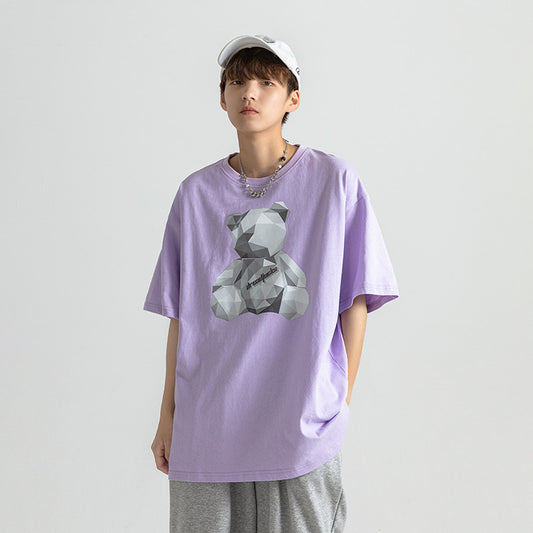 Playera Harajuku Estilo Ins con Estampado Osito Diamante