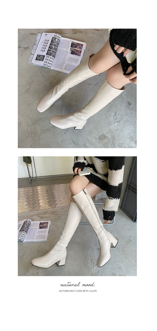 Botas Altas Knight de Tacón Grueso para Mujer - Image 10