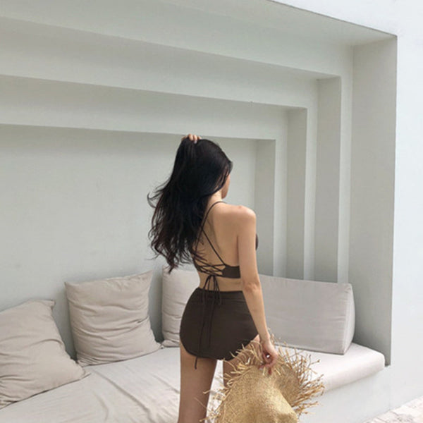 Traje de Baño de Cintura Alta para Spa
