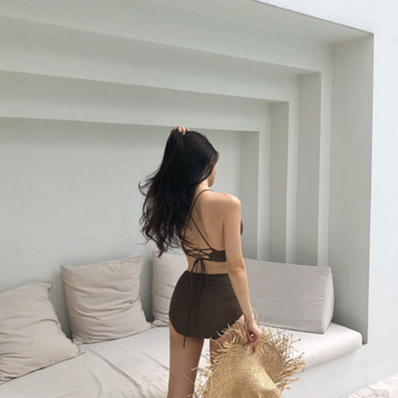 Traje de Baño de Cintura Alta para Spa