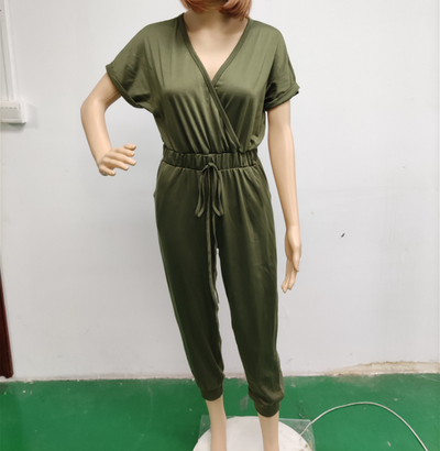 Jumpsuit Casual con Cuello en V y Bolsillos Cruzados - Image 12