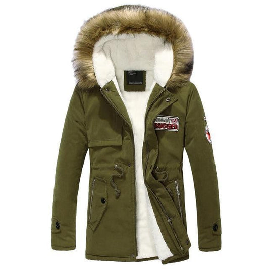 Parka Militar Gruesa para Hombre con Cuello de Pelaje - Abrigo Térmico Invierno