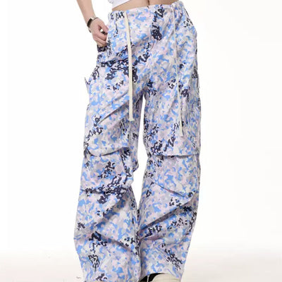 Pantalones Cargo Camuflaje Retro - Corte Recto Ancho Verano - Image 8