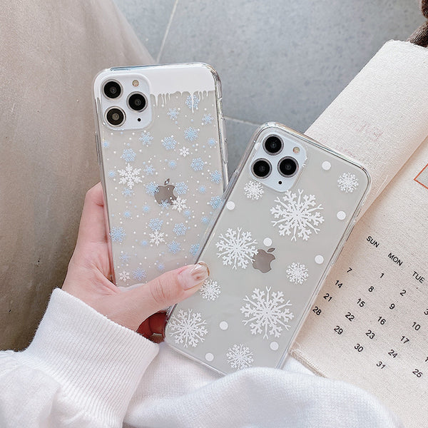 Funda para teléfono con diseño navideño de reno y copo de nieve