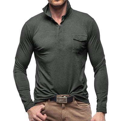 Camisa Clásica de Manga Larga Estilo Europeo para Hombre - Image 37
