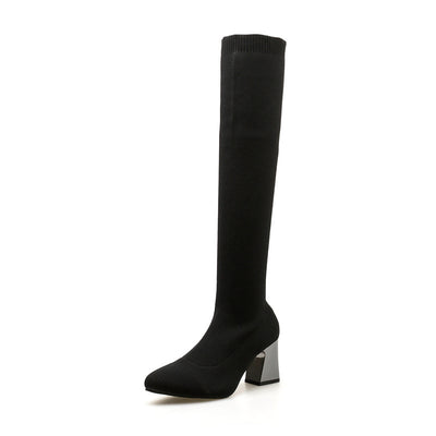 Botas de Tacón Alto Grueso para Mujer - Estilo Europeo Elegante - Image 3
