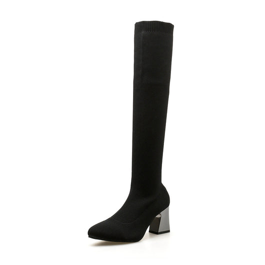 Botas de Tacón Alto Grueso para Mujer - Estilo Europeo Elegante - Image 3