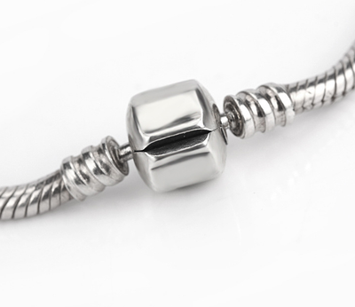 Cadena Eslabón Serpiente Plata de Ley con Cierre Oro Rosa - Image 2